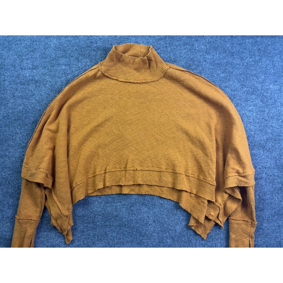 Free People Tops - Free People We The Free Top Womens Medium Yellow Thermal Mock Neck OB1265755